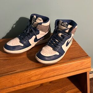 Nike Navy and White High-Top Sneakers